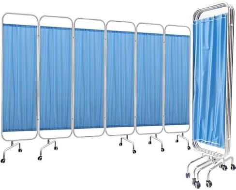 Portable Medical Privacy Screen 9.8ft Freestanding Room Divider, Foldable Nylon Fabric Partition for Hospitals, Beauty Salons, Nursing Homes, Adjustable 3.3-9.8ft Height in Saudi Arabia