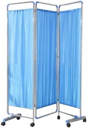 3-Panel Folding Privacy Screen with Wheels, 6ft Room Divider for Clinics & Patient Rooms, Portable Exam Partition – Color 3, Ideal for Healthcare & Office Use in Saudi Arabia