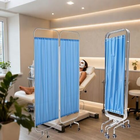 Portable Foldable Room Divider Privacy Screen on Wheels - Freestanding Medical Exam Partition for Clinics, Temporary Patient Privacy, Adjustable Width 3.3 to 9.8 Ft, Height 5.9 Ft (W8.2FT x H5.9FT) in Saudi Arabia