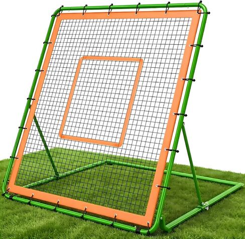 KingDolly Heavy-Duty Baseball Rebounder Net 4x4.5FT, Pitch Back Trainer with 10 Adjustable Angles for Baseball & Softball Solo Practice - Bounce Back Net for Ground/Line Drive/Fly Balls Return in Saudi Arabia