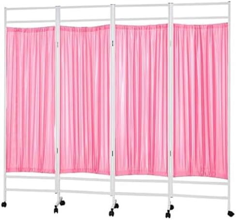 4-Panel Medical Privacy Screen - 6ft Portable Room Divider on Wheels, Ideal for Hospitals, Offices & Beauty Salons (Color-2) - Enhance Patient Privacy & Space Management in Saudi Arabia