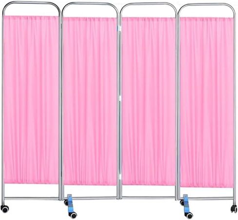 4 Panel Medical Room Divider, 6 Ft Tall Temporary Wall Separator, Detachable Nylon Silk Fabric, Blue Privacy Screen for Clinics, Hospitals, Nursing Homes, Exam Rooms in Saudi Arabia