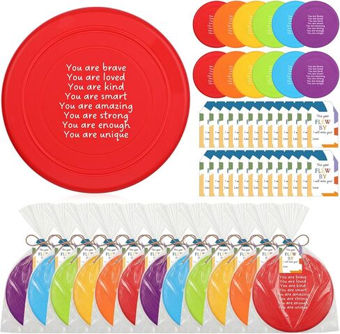 HyDren End of The Year Gifts 7'' Rubber Flying Discs Bulk with Inspirational Cards Fun Flying Disc Toy for End of The Year Graduation Party Favors Summer Gifts Sports Outdoor Activities in Saudi Arabia