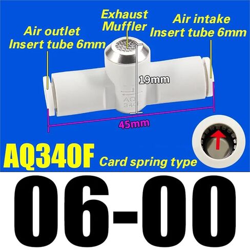 صمام العادم السريع من سلسلة AQ مع كاتم صوت مدمج، AQ240F-04-00 AQ340F-04-00 AQ340F-06-00 للأنظمة الهوائية (AQ340F-06-00-CS) in Kuwait