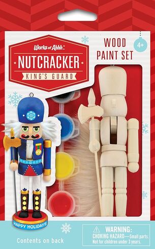 Works of Ahhh... Nutcracker Snowman Ornament - Acrylic Paint Kit for Kids, Includes Wood Ornament, Scarf, Sticker Sheet, Paint & Brush - Christmas Craft Kit in Saudi Arabia