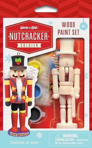 Works of Ahhh... Nutcracker Snowman Ornament - Acrylic Paint Kit for Kids, Includes Wood Ornament, Scarf, Sticker Sheet, Paint & Brush - Christmas Craft Kit in Saudi Arabia
