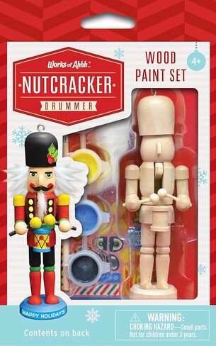 Works of Ahhh... Nutcracker Snowman Ornament - Acrylic Paint Kit for Kids, Includes Wood Ornament, Scarf, Sticker Sheet, Paint & Brush - Christmas Craft Kit in Saudi Arabia