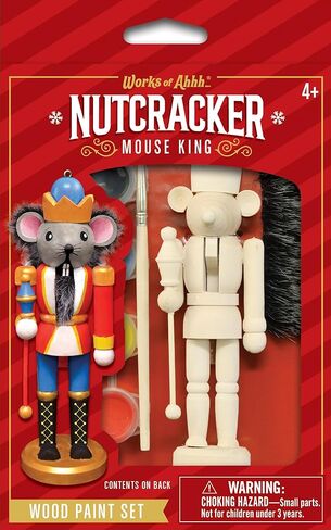 Works of Ahhh... Nutcracker Snowman Ornament - Acrylic Paint Kit for Kids, Includes Wood Ornament, Scarf, Sticker Sheet, Paint & Brush - Christmas Craft Kit in Saudi Arabia