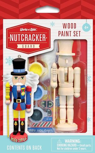 Works of Ahhh... Nutcracker Snowman Ornament - Acrylic Paint Kit for Kids, Includes Wood Ornament, Scarf, Sticker Sheet, Paint & Brush - Christmas Craft Kit in Saudi Arabia