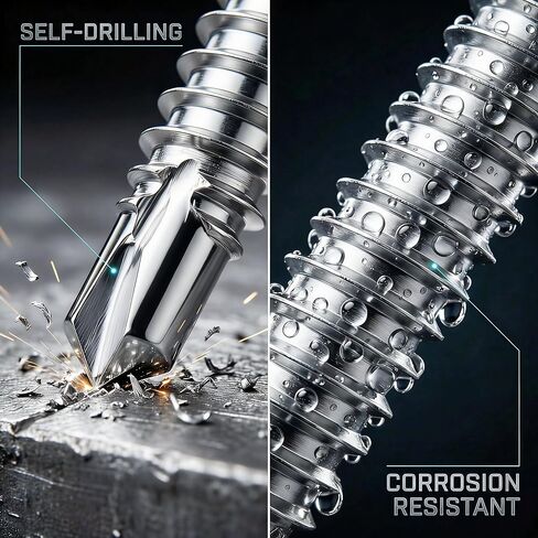 75Pcs #8 Self Tapping Screws for Metal, #8x2″ Hex Washer Head Self Drilling Screws, 410 Stainless Steel Sheet Metal Screws, Metal Specific Self Tapping Screws,Fast Installation,Hex Socket Drive in Saudi Arabia