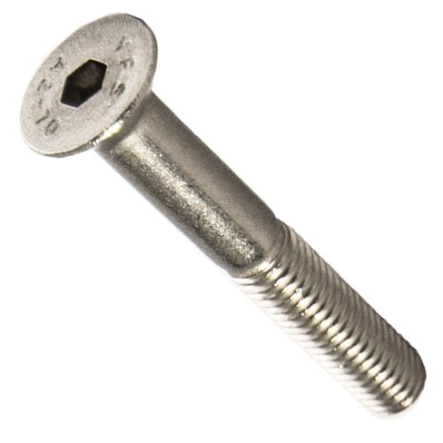 M4-0.70 x 8MM Flat Head Socket Cap Screws, Allen Socket Drive, Din 7991, Stainless Steel A2-70, Full Thread, Plain Finish, Flat Point, Quantity 100 by Fastenere in Saudi Arabia