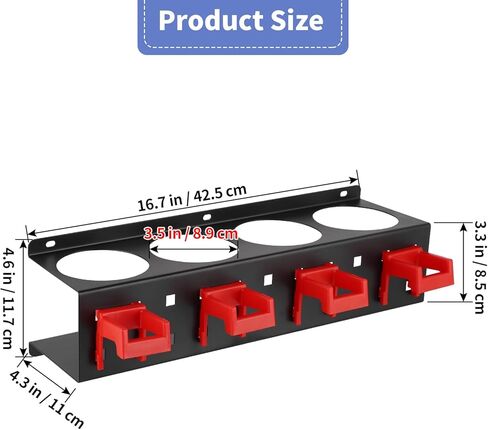 MOLIGOU Spray Bottle Holder Wall Mount, Detailing Bottle Organizer, Spray Bottle Rack with 4 Holes and 4 Hooks in Saudi Arabia