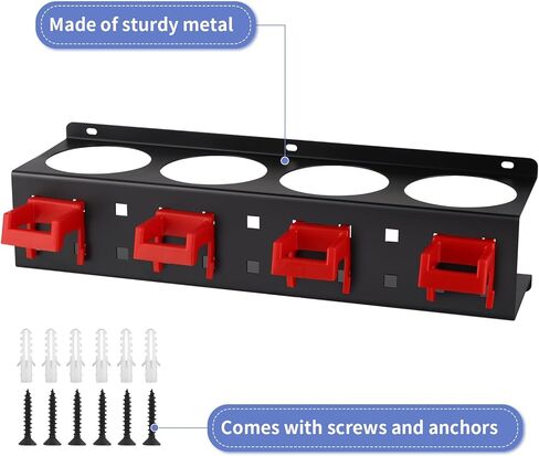 MOLIGOU Spray Bottle Holder Wall Mount, Detailing Bottle Organizer, Spray Bottle Rack with 4 Holes and 4 Hooks in Saudi Arabia