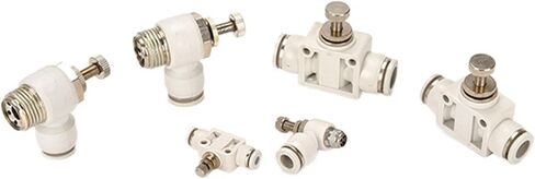 White SL Pneumatic Quick Plugs Joint Straight Throttle Valve Air Pipe SA Control Thread SL8-02 Speed 1Pcs(SL10-02) in Saudi Arabia