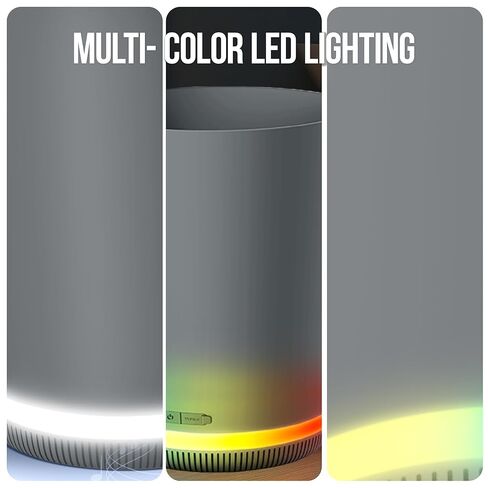 سلة مهملات MVMT مع مكبر صوت لاسلكي بإضاءة LED - سلة مهملات ذكية سعة 9.8 لتر (2.6 جالون)، صوت بلوتوث 360، قاعدة LED متعددة الألوان، مقاومة للماء IPX4، راديو FM، بطارية قابلة لإعادة الشحن، تصميم موفر للمساحة in Saudi Arabia