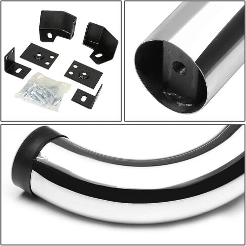 Auto Dynasty 3 Inches Side Step Nerf Bar Running Board Compatible with Jeep Wrangler 87-06, Stainless Steel, Polished Chrome in Saudi Arabia