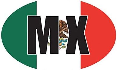 Mexico Oval Sticker Decal Vinyl Mexican Country Code Euro MX v4 5" Bumper Locker Laptop Window - Sticks to Any Surface in Saudi Arabia