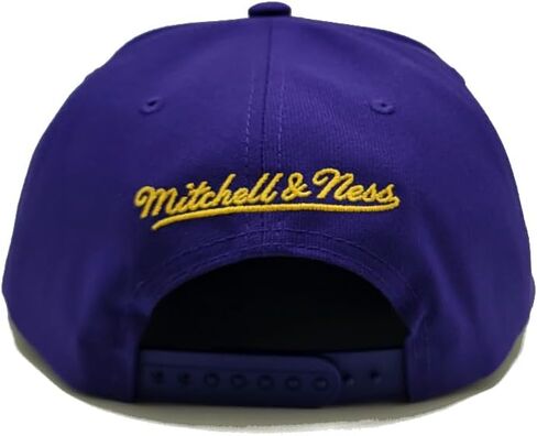قبعة ميتشل آند نيس لوس أنجلوس ليكرز الجديدة ذات الوجه الأمامي الأرجواني الذهبي عصر Snapback in Kuwait