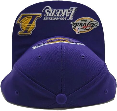 قبعة ميتشل آند نيس لوس أنجلوس ليكرز الجديدة ذات الوجه الأمامي الأرجواني الذهبي عصر Snapback in Kuwait