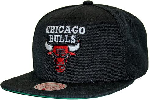 قبعة Mitchell & Ness Chicago Bulls NBA Top Spot Snapback قبعة قابلة للتعديل - أسود/1998 NBA Finals Side Patch/Hardwood Classics in Kuwait
