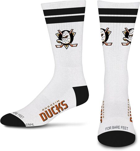 For Bare Feet NHL ANAHEIM DUCKS White Stripes Crew Sock LARGE in Saudi Arabia