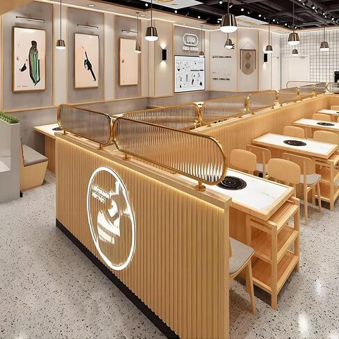 Countertop Privacy Partition, Matte Glass Decorative Divider for Dining Areas, Offices, Classrooms, and Libraries in Kuwait
