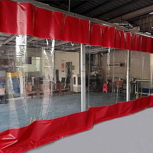 Industrial Partition Curtains, Heavy-Duty Transparent Tarpaulins for Warehouse and Laundry Room Use, Ideal for Cleaning Areas and Space Division in Saudi Arabia