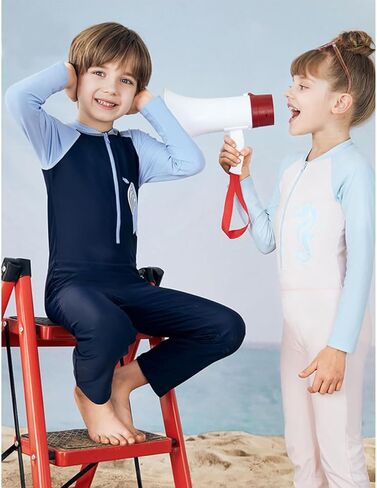 Girls One Piece Swimsuit Long Sleeve Bathing Suit Full Body Zipper Rash Guard Teen Girl Quick Dry Swimwear UPF 50 in Saudi Arabia