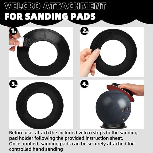 TonGass Universal Bowling Sanding Pad Holder, Handheld Surface Prep Tool for Bowling Balls, Fits Round Sanding Pads, Manual Resurfacing and Cleaning Accessory - Black, 3-Pack in Saudi Arabia