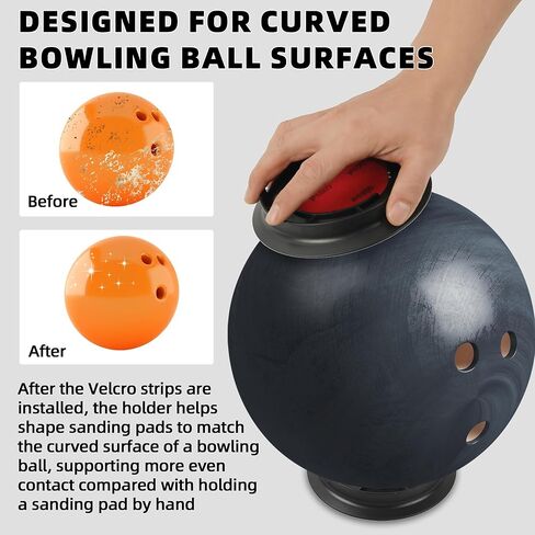 TonGass Universal Bowling Sanding Pad Holder, Handheld Surface Prep Tool for Bowling Balls, Fits Round Sanding Pads, Manual Resurfacing and Cleaning Accessory - Black, 3-Pack in Saudi Arabia