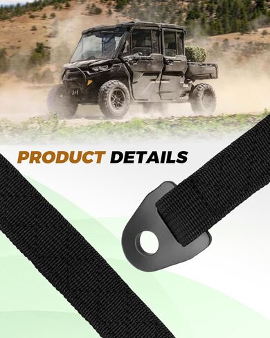 قطعتان من أشرطة حدود الباب شديدة التحمل تناسب Can-Am Defender & Defender Max Limited (2020-الحاضر)، طويلة للغاية لفتح باب أوسع، أسود in Kuwait