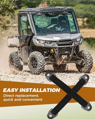 قطعتان من أشرطة حدود الباب شديدة التحمل تناسب Can-Am Defender & Defender Max Limited (2020-الحاضر)، طويلة للغاية لفتح باب أوسع، أسود in Kuwait