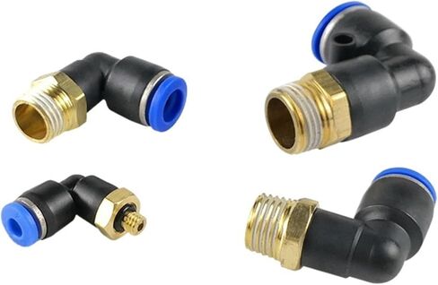Copper Hose Air Pipe Pneumatic Quick Connector 90 Degree L-type Right Angle Elbow Plugs PL8-02/10-03mm 1Pcs(PL10-04) in Saudi Arabia