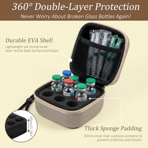 Insulins Fridge Holder Storage Cases 9 Slots Insulins Vial Protector Fridge Holder Fits Standard 10ml U-100 Vials Compact Peptide Vial Cases Travel Organizer in Saudi Arabia