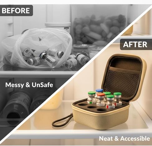 Insulins Fridge Holder Storage Cases 9 Slots Insulins Vial Protector Fridge Holder Fits Standard 10ml U-100 Vials Compact Peptide Vial Cases Travel Organizer in Saudi Arabia