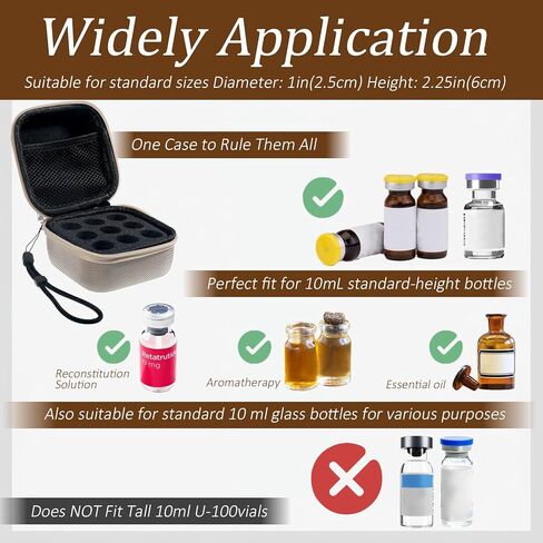 Insulins Fridge Holder Storage Cases 9 Slots Insulins Vial Protector Fridge Holder Fits Standard 10ml U-100 Vials Compact Peptide Vial Cases Travel Organizer in Saudi Arabia