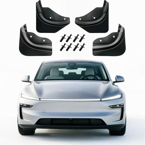 No Drill Mud Flaps for 2019-2024 Tesla Model Y, OEM-Style Matte Black 4Pcs Splash Guards, All Weather Heavy Duty Paint & Body Protection, Custom Fit Standard/Long Range/Performance AWD/RWD Trims in Saudi Arabia