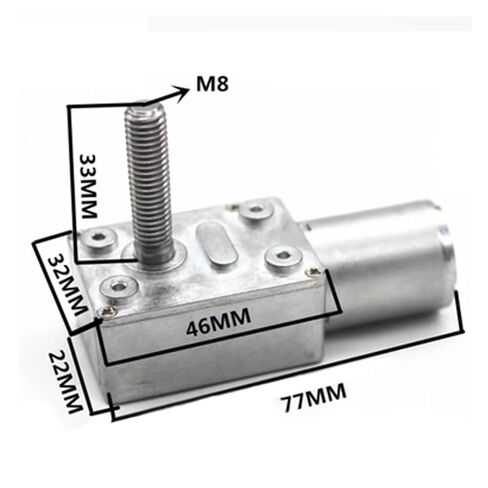 Package P 12V 66rpm DC Worm Geared Electronic Starter Low Speed Reducer JGY370-M8 Threaded Shaft Length 33mm in Saudi Arabia