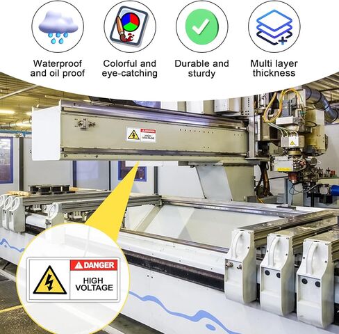 6 Sheets High Voltage Electric Panel Labels, 4X2IN Industrial Strength Adhesive Durable PVC Electric Panel Labels Stickers,Compliant Danger Caution Sticker for Equipment Electrical Panels in Saudi Arabia