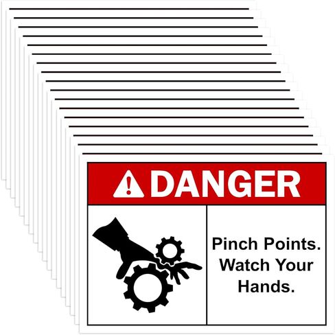 100 Pcs Pinch Points Danger Labels - 5 x 3.5 Inch Watch Your Hands OSHA Safety Warning Sign Stickers, PET Material for Industrial Warehouse, Machine and Equipment in Saudi Arabia