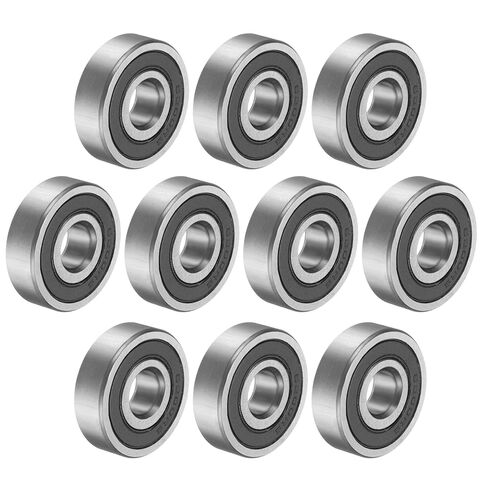 uxcell 10pcs 6200RS Deep Groove Ball Bearings 10 x 30 x 9mm High Carbon Steel Double Sealed Bearings C3 Clearance Grade for Electric Motor, Home Appliances, Garden Machinery, Silver in Saudi Arabia
