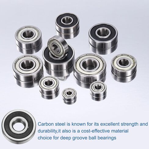uxcell 10pcs 6200RS Deep Groove Ball Bearings 10 x 30 x 9mm High Carbon Steel Double Sealed Bearings C3 Clearance Grade for Electric Motor, Home Appliances, Garden Machinery, Silver in Saudi Arabia