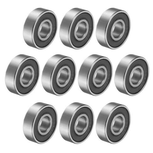 uxcell 10pcs 6200RS Deep Groove Ball Bearings 10 x 30 x 9mm High Carbon Steel Double Sealed Bearings C3 Clearance Grade for Electric Motor, Home Appliances, Garden Machinery, Silver in Saudi Arabia