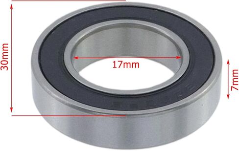 Crapyt 6903-2RS Deep Groove Ball Bearings, Chrome Steel ID 17mm × OD 30mm × Width 7mm P6 Double Sealed Deep Groove Ball Bearings, 10 Pcs in Saudi Arabia