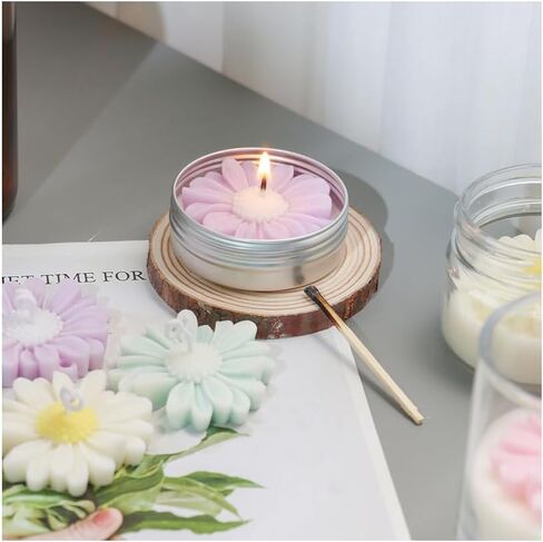Silicone Candle Molds, 3D Daisy Silicone Molds, Cozy Atmosphere Design, Colorless, BPA Free, Flower Silicone Molds for Candle Making, DIY, Resin, Wax, Soap, Clay, Chocolate Etc in Saudi Arabia