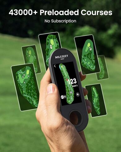 MILESEEY GeneSonic Go Handheld Golf GPS Rangefinder، 43000+ دورات محملة مسبقًا بدون اشتراك، جهاز فتحة جولف أوتوماتيكية، شاشة تعمل باللمس، بطارية 10H، مغناطيسي، مقاوم للماء، خطر، مسافات خضراء in Saudi Arabia