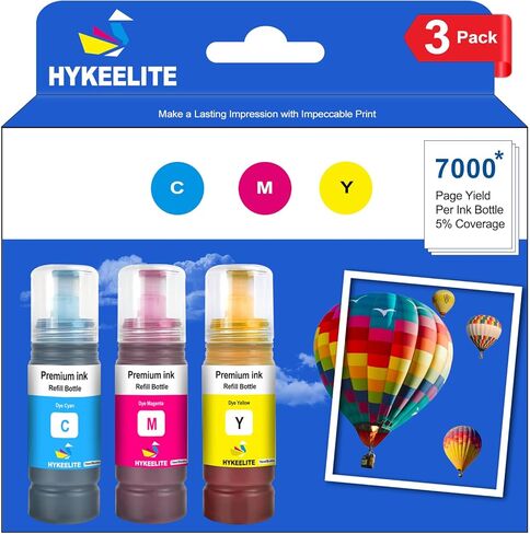3-Pack T552 552 Ink Refill Bottles Bk/Pk/Gy High Yield Replacement for ET-8500 ET-8550 ET 8500 ET 8550 Printers (1 x Black, 1 x Photo Black, 1 x Gray) in Saudi Arabia