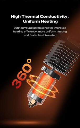 Creality K2 Pro/K2 Ceramic Hotend Kit, with 0.4mm Hardened Steel Unicorn Quick-swap Nozzle, All Metal Integrated Extruder Hot End Replacement, 300℃ Heating Block, High Thermal Conductivity in Saudi Arabia