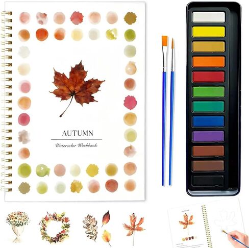 Beginner Watercolor Workbook with 12 Colors - Watercolor Paint Book & Art Gift for Beginners and Adults (Winter) in Saudi Arabia