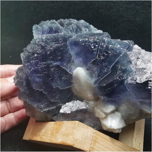 JCAKES Natural Crystal Rough 1109.7gRare Purple Blue Ladder Fluorite and Crystal columnar paragenetic Mineral Specimen Quartz gem Stone Furniture in Saudi Arabia